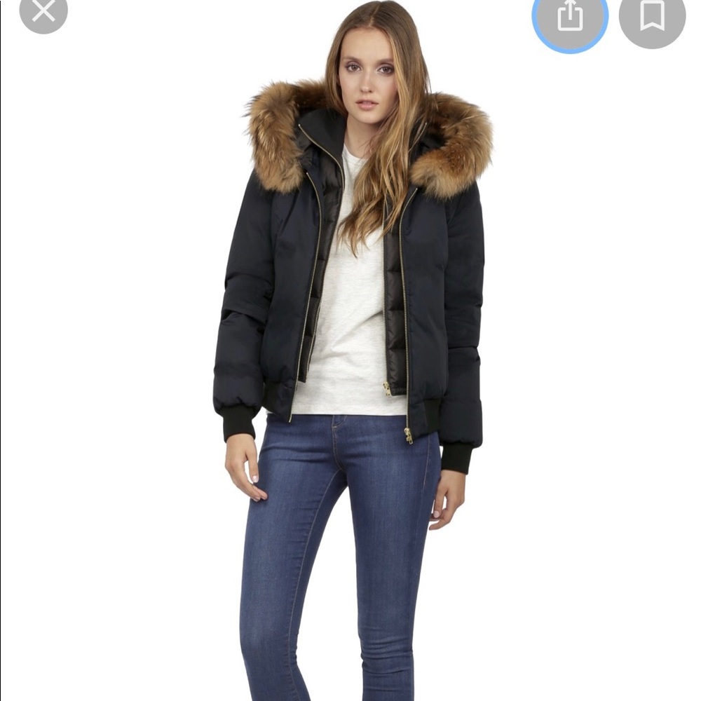 Soia & Kyo bomber jacket w/ real fur hood